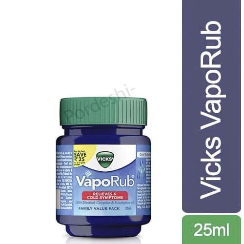 Vicks Vaporub relieves 6 cold symptoms 25ml