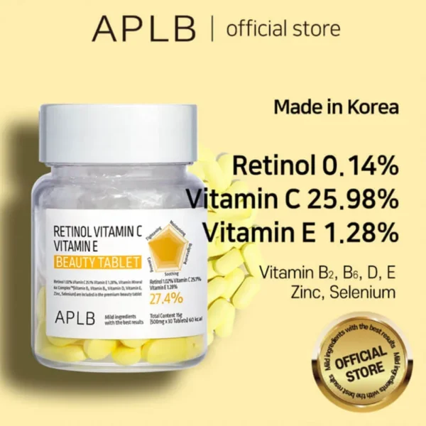 APLB Retinol Vitamin C Vitamin E Beauty Tablet - Image 2