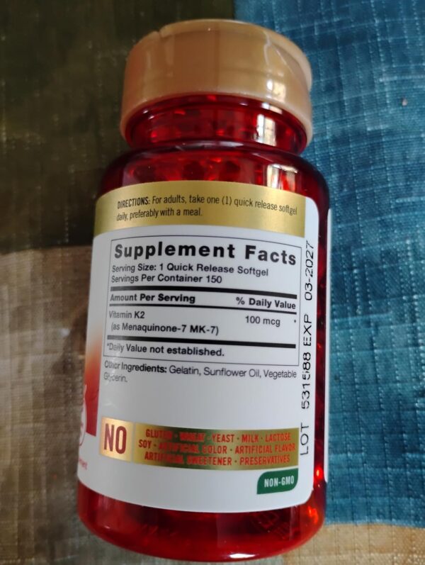 Carlyle Vitamin K2 MK-7 (100 mcg) – 150 softgels - Image 2