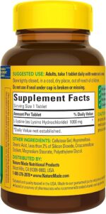 Nature Made L-Lysine 1000 mg - Image 2