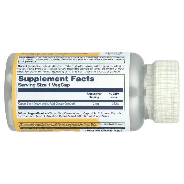 Solaray Copper 2 mg – 100 VegCaps - Image 2