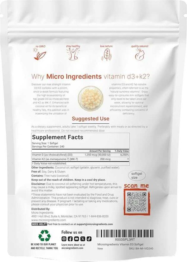 Micro Ingredients Vitamin D3 50,000 IU - Image 3