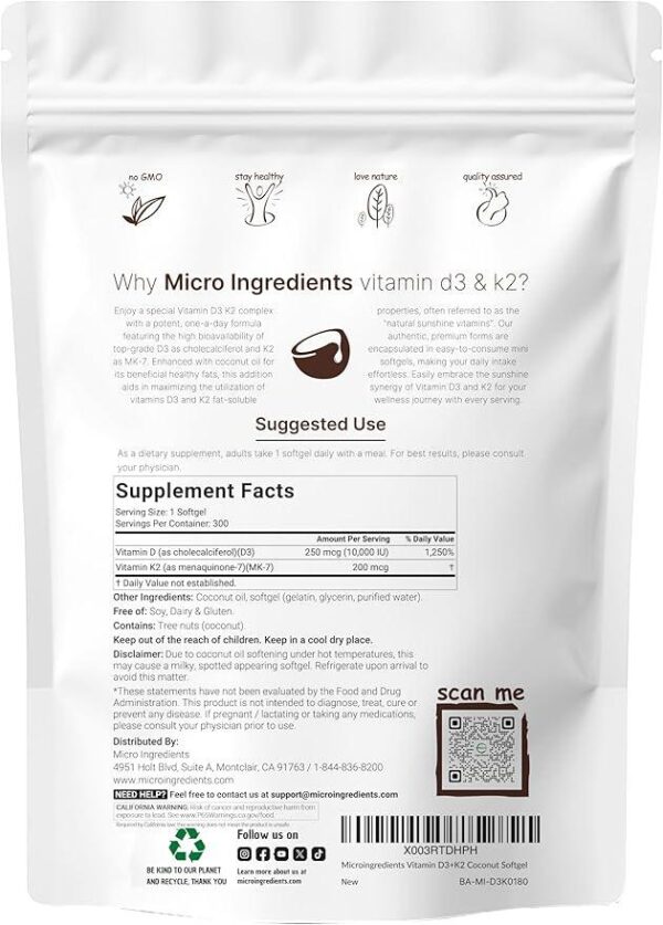 Micro Ingredients Vitamin D3 + K2 10,000 IU in bd_630x879